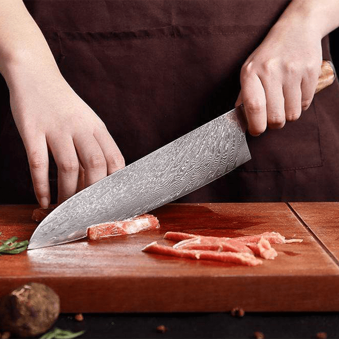 Japanese Damascus Steel Kitchen Knife Set With Resin Handle