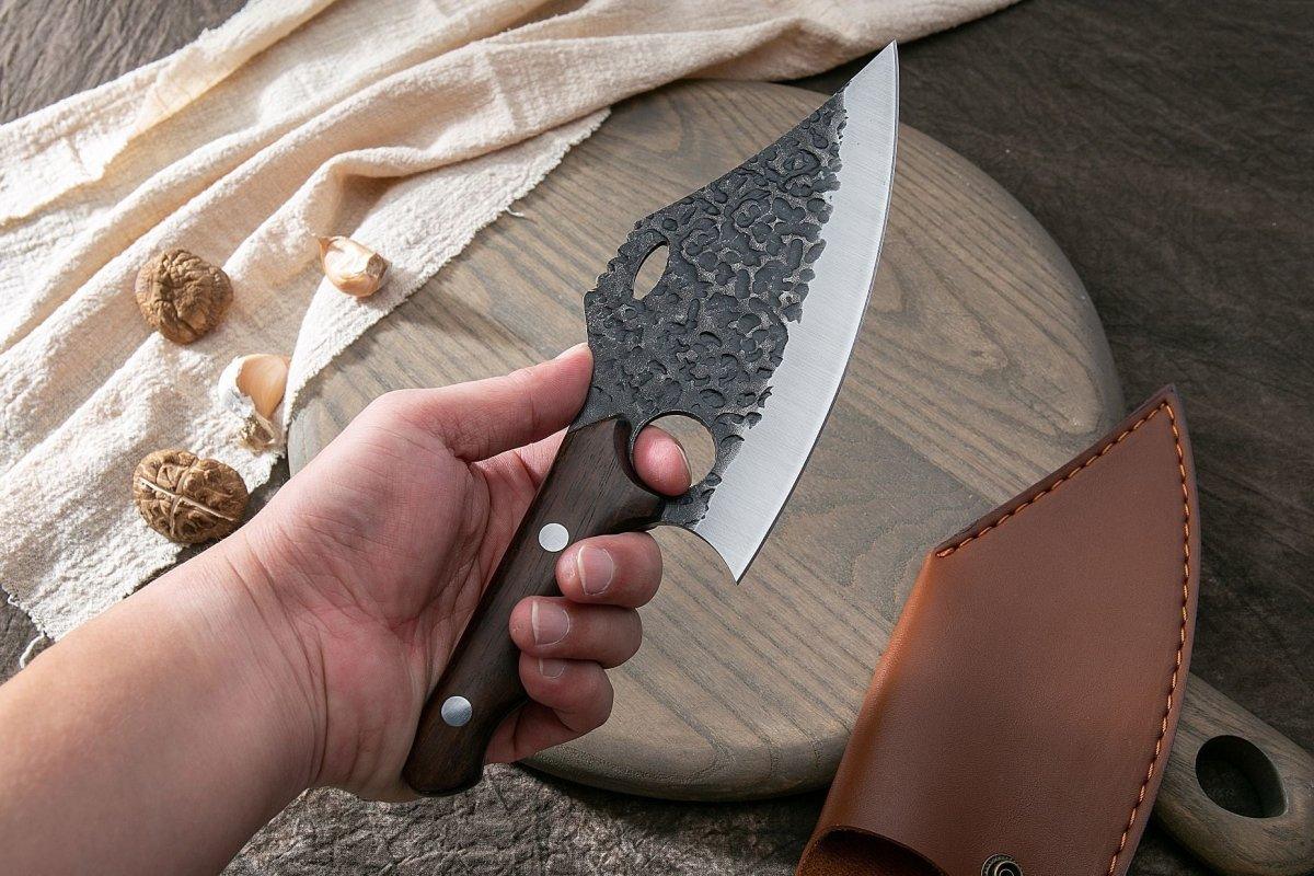 Professional Cleaver Knife With Leather Sheath
