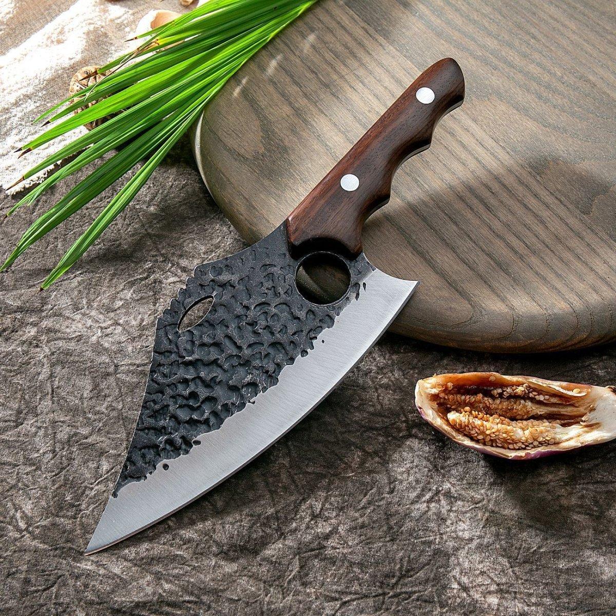 Professional Cleaver Knife With Leather Sheath