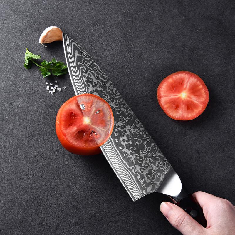Professional Damascus 8" Chef Knife, 7" Santoku Knife With VG10 67Layer of Premium Steel - Letcase