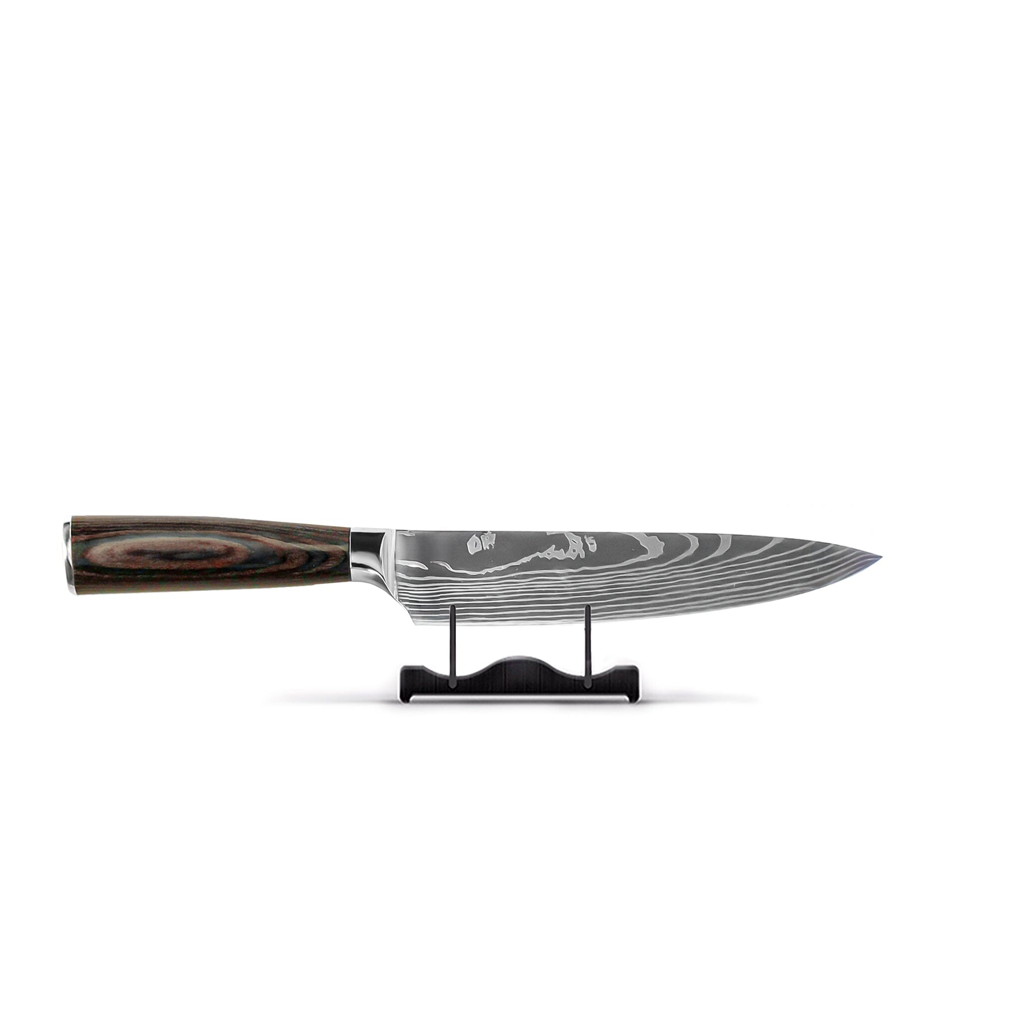 Shinrai Knives - Damascus Print 5-delige Messenset - Koksmes + Broodmes + Nakiri + Kleine Santoku + Schilmes Messenset Shinrai Knives 