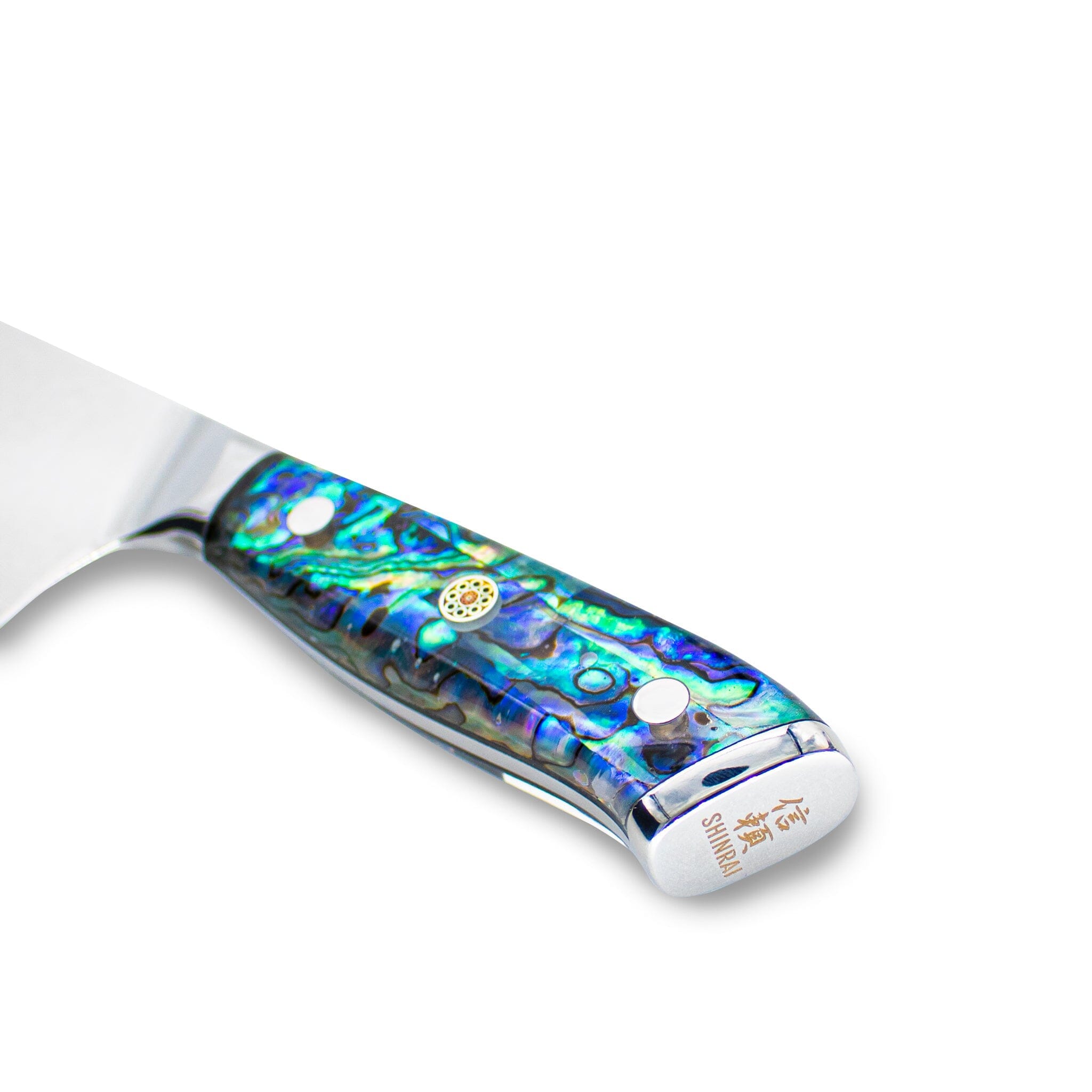 Shinrai Knives - Parelmoer Jewels Damascus Koksmes 20 cm Koksmes Shinrai Knives 